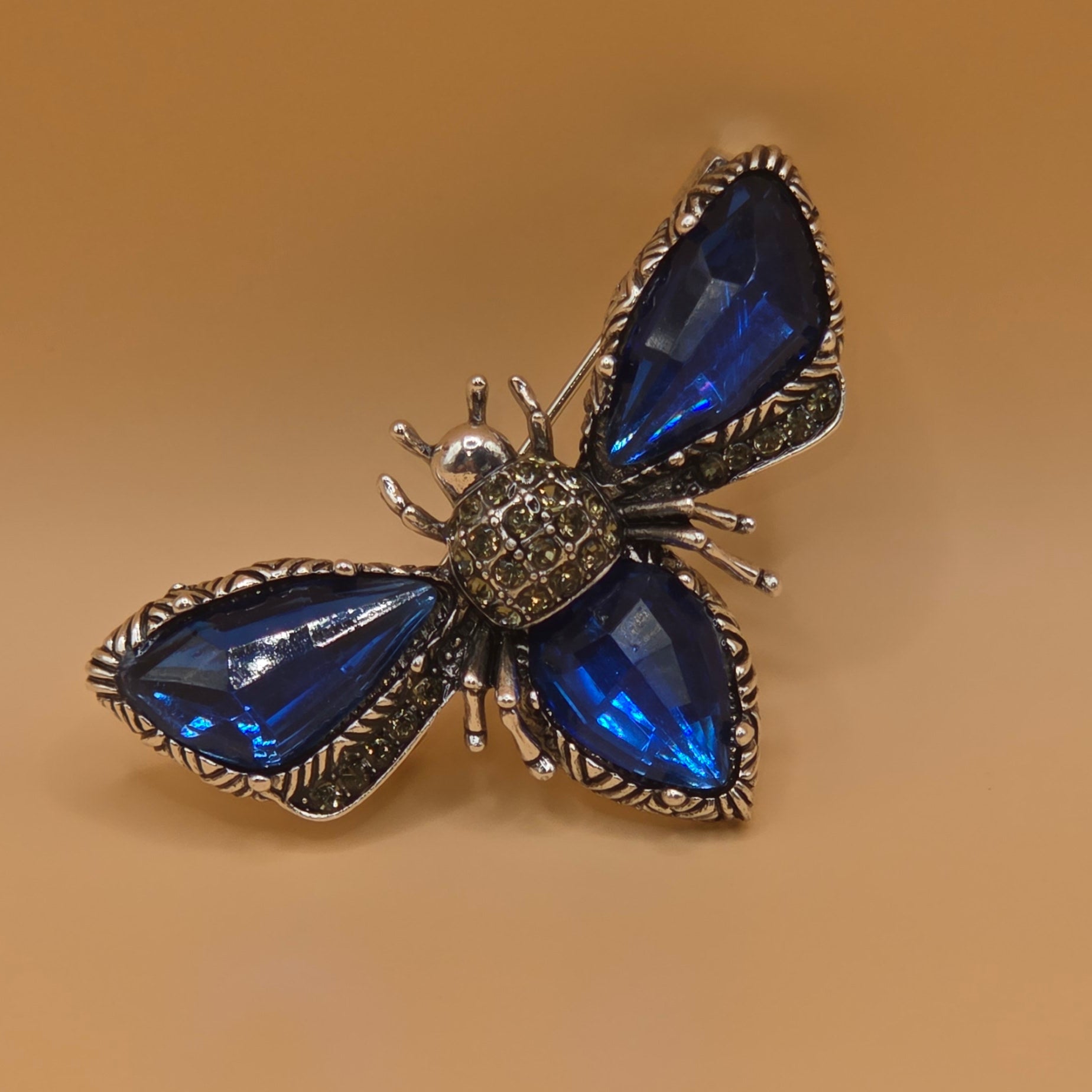 Glass Rhinestone Bee Pin