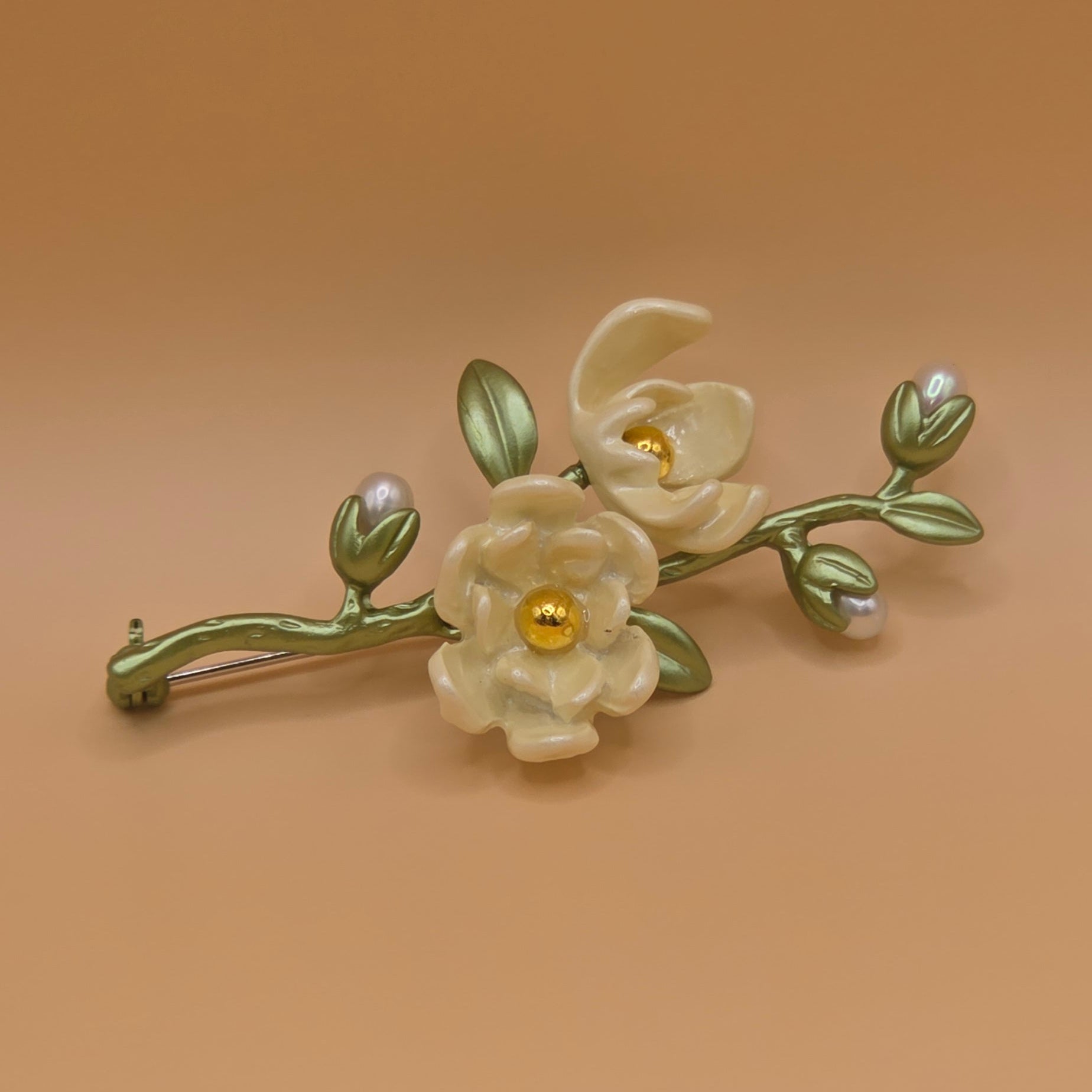 White Magnolia Pin