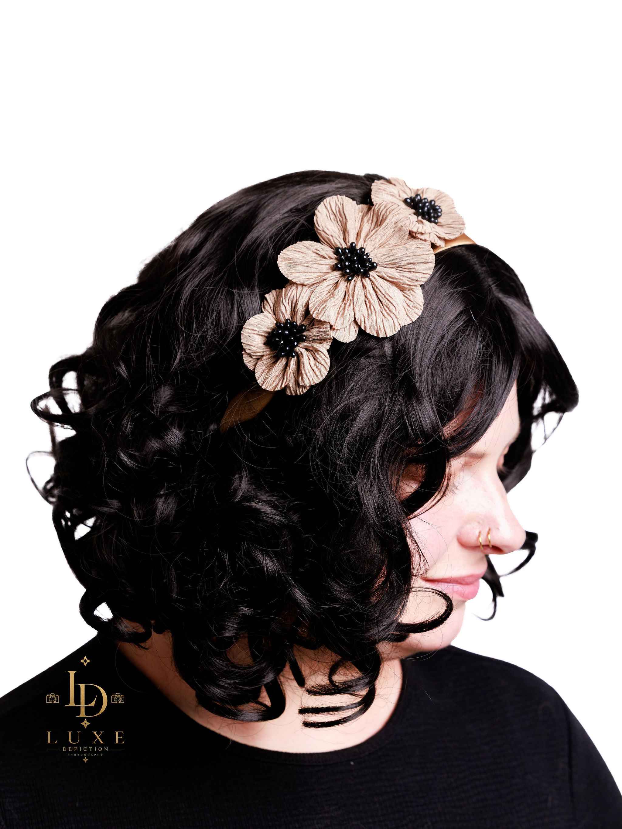 Tan Floral Headband