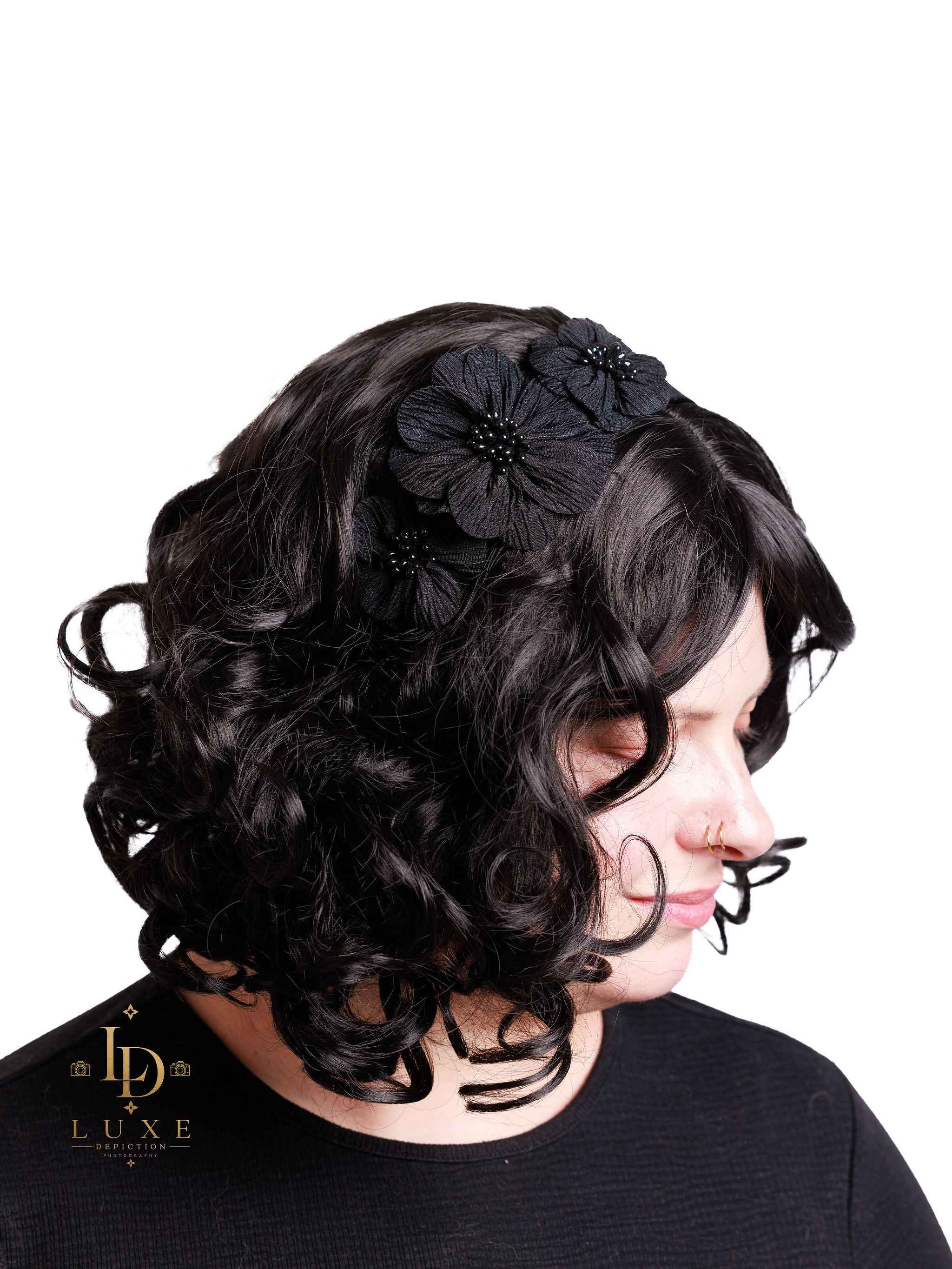 Black Floral Headband